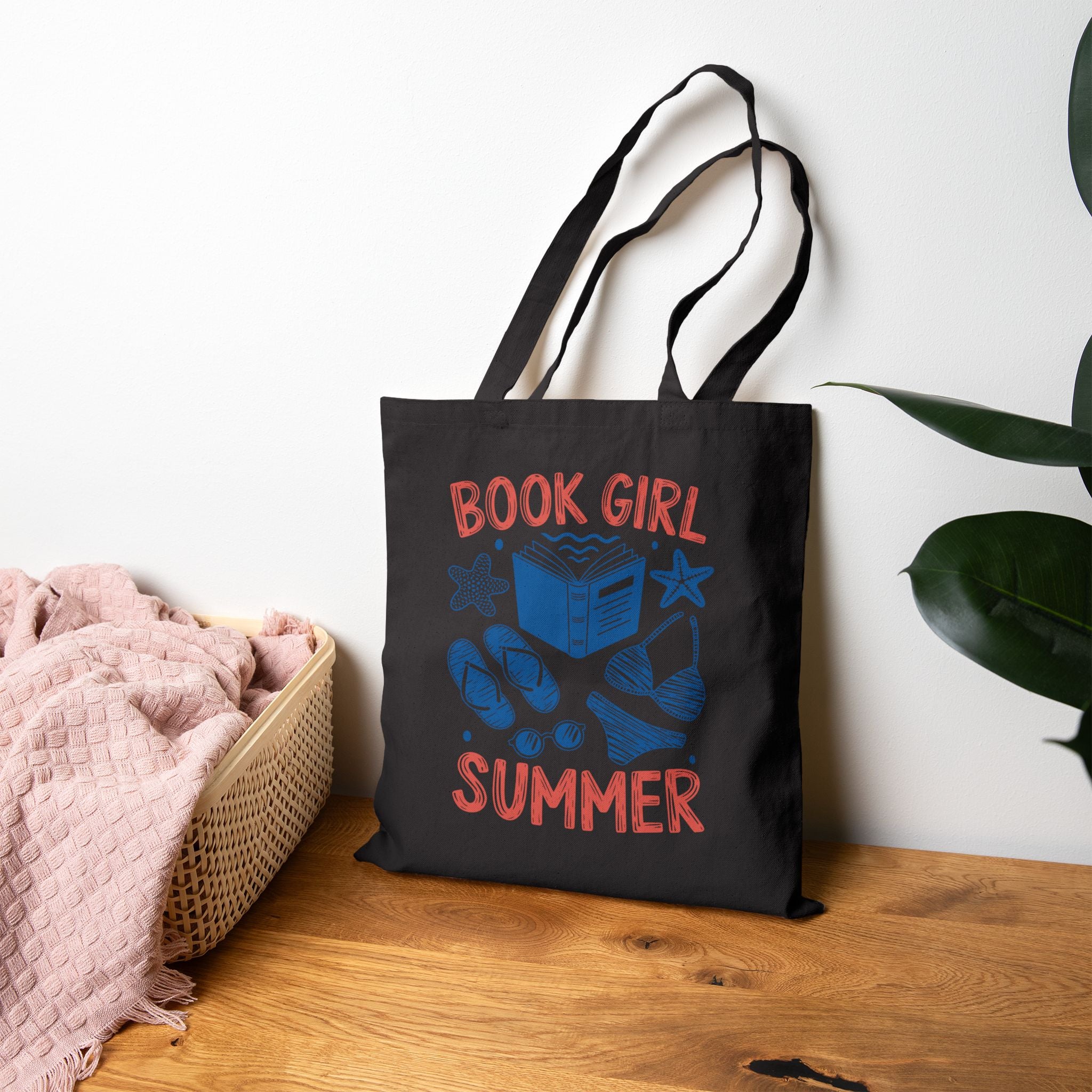 Book Girl Summer Tote — Cotton Canvas Tote Bag