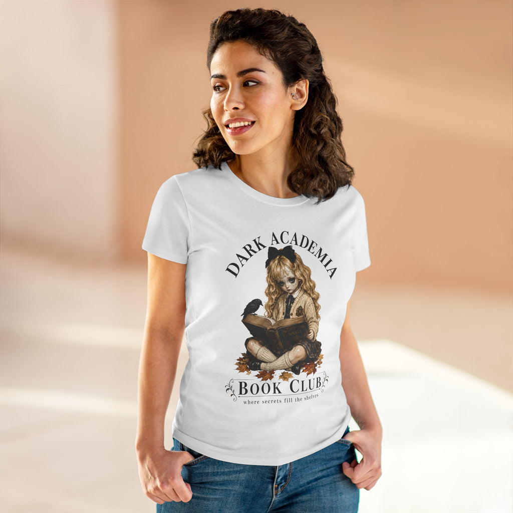 Dark Academia Book Club T-Shirt — Vintage Gothic Girl Reading Tee