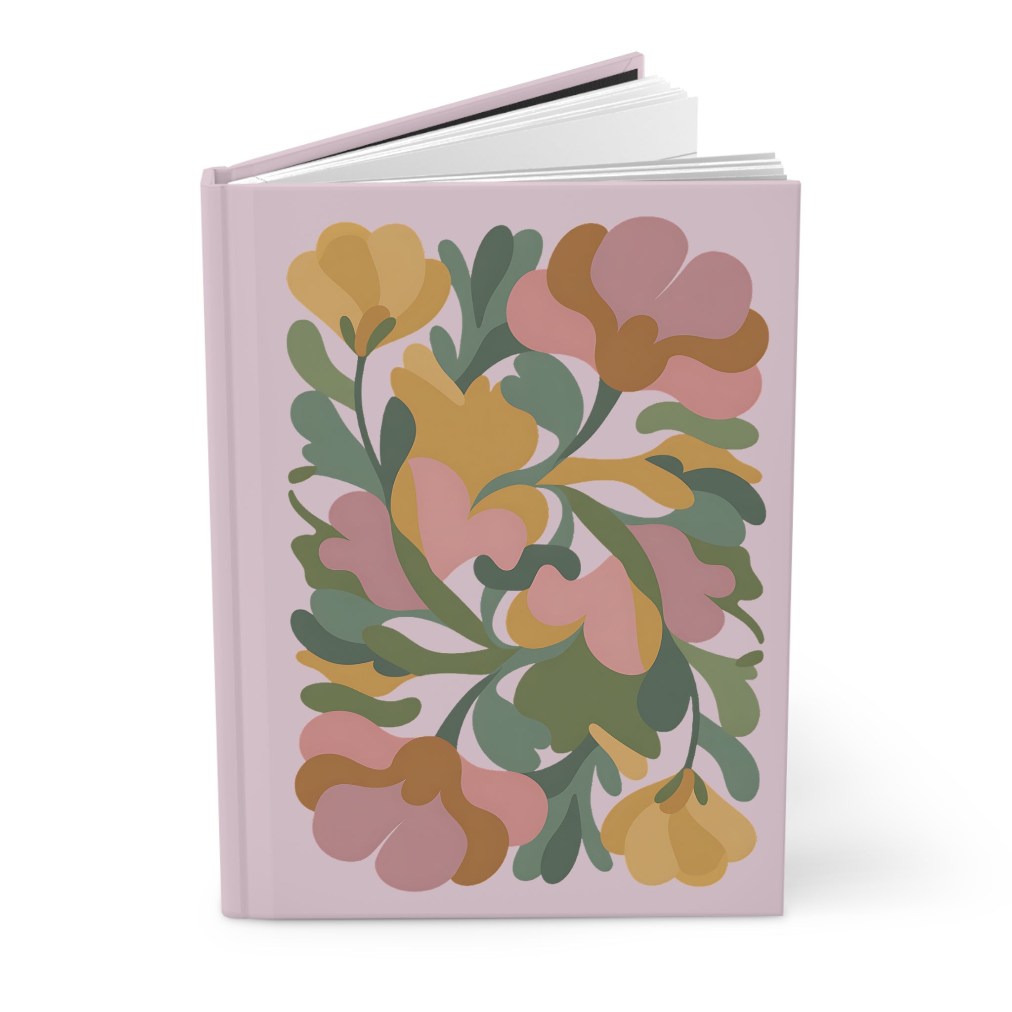 Floral Abstract Hardcover Journal — Pink Botanical Notebook for Notes & Journaling