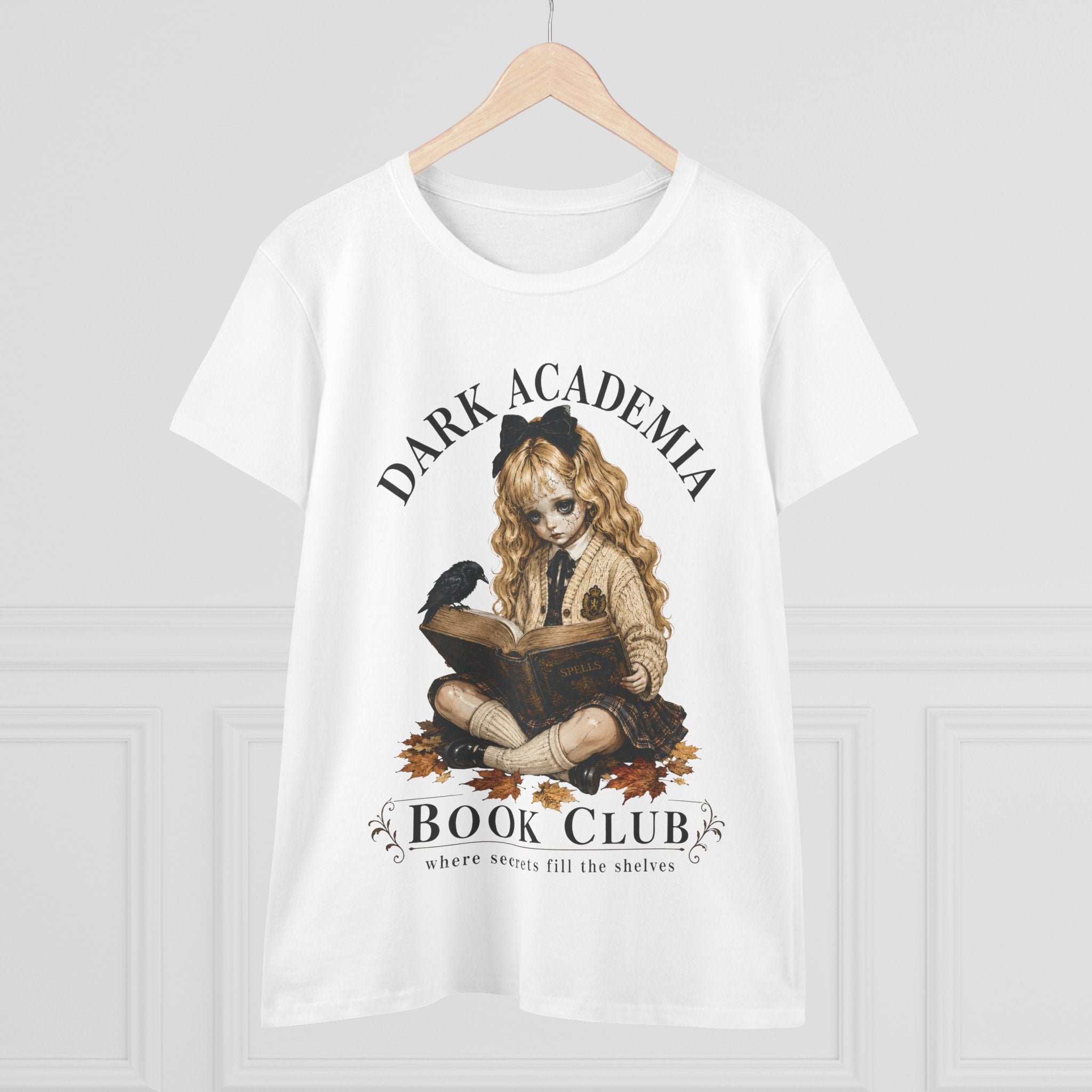 Dark Academia Book Club T-Shirt — Vintage Gothic Girl Reading Tee