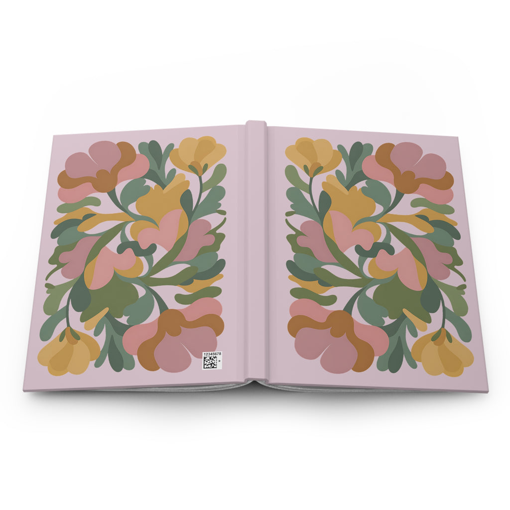 Floral Abstract Hardcover Journal — Pink Botanical Notebook for Notes & Journaling