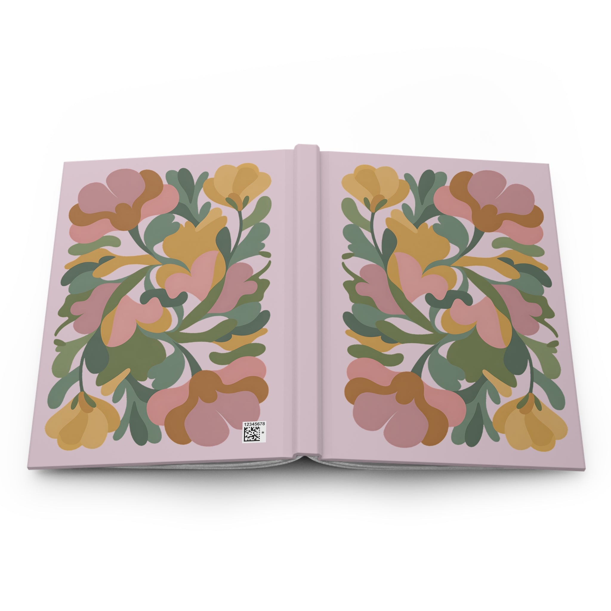 Floral Abstract Hardcover Journal — Pink Botanical Notebook for Notes & Journaling