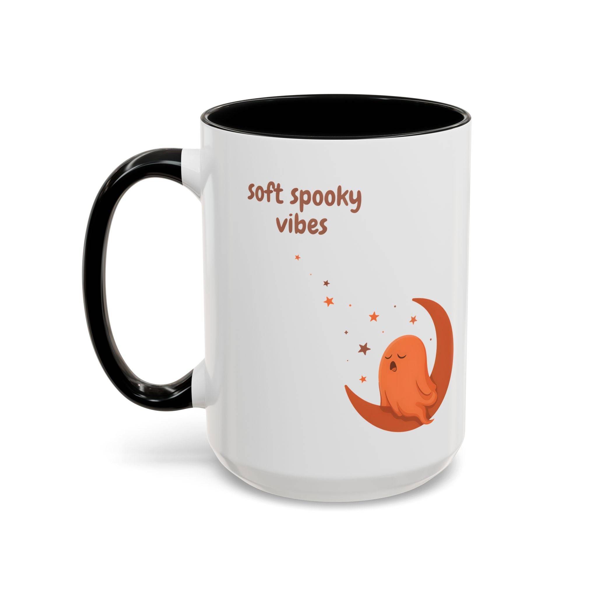 Spooky Ghost Accent Coffee Mug — Cute Halloween Ghost Ceramic Mug (11/15oz)