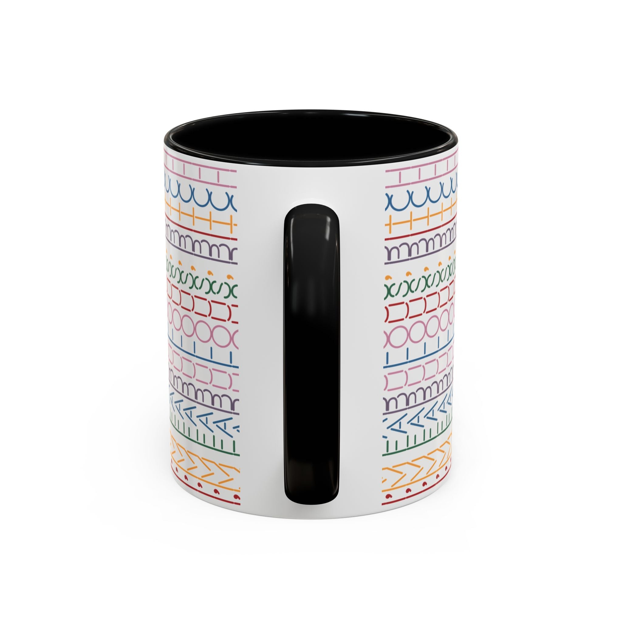 Colorful Doodle Stripe Accent Coffee Mug — Hidden Message 11/15oz