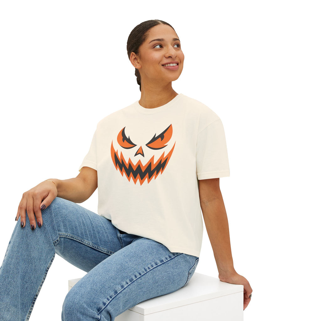 Halloween Pumpkin Jack-O’-Lantern Women's Boxy Tee