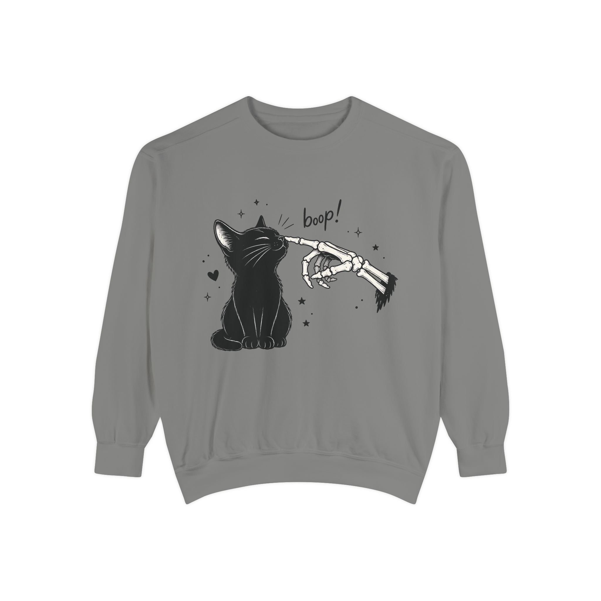 Cat 'Boop!' Sweatshirt — Cute Black Cat Nose Boop Crewneck