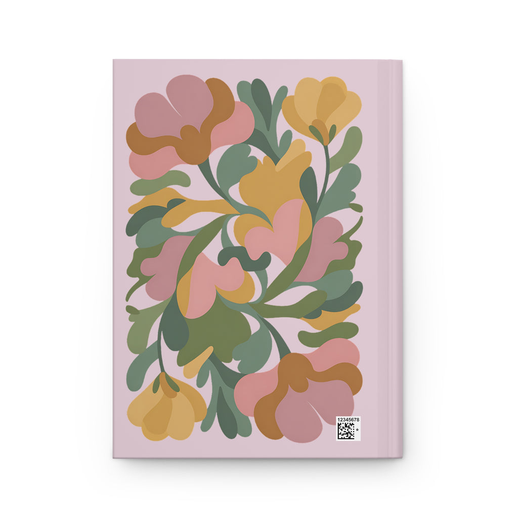 Floral Abstract Hardcover Journal — Pink Botanical Notebook for Notes & Journaling