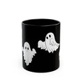 Ghost Pattern Black Mug – Cute Halloween Coffee Cup (11oz & 15oz)