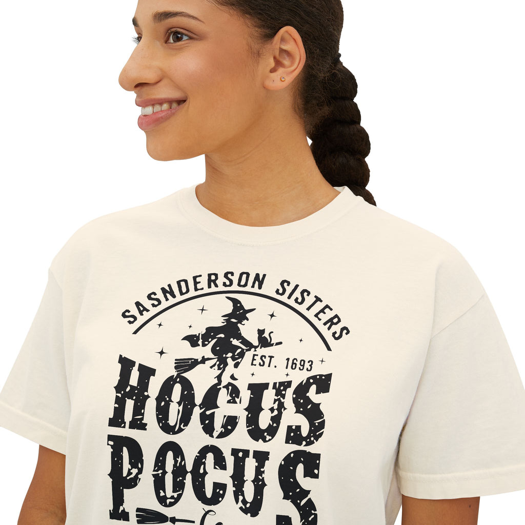 Hocus Pocus Boxy Tee — Sanderson Sisters Enchanted Brooms Halloween T-Shirt