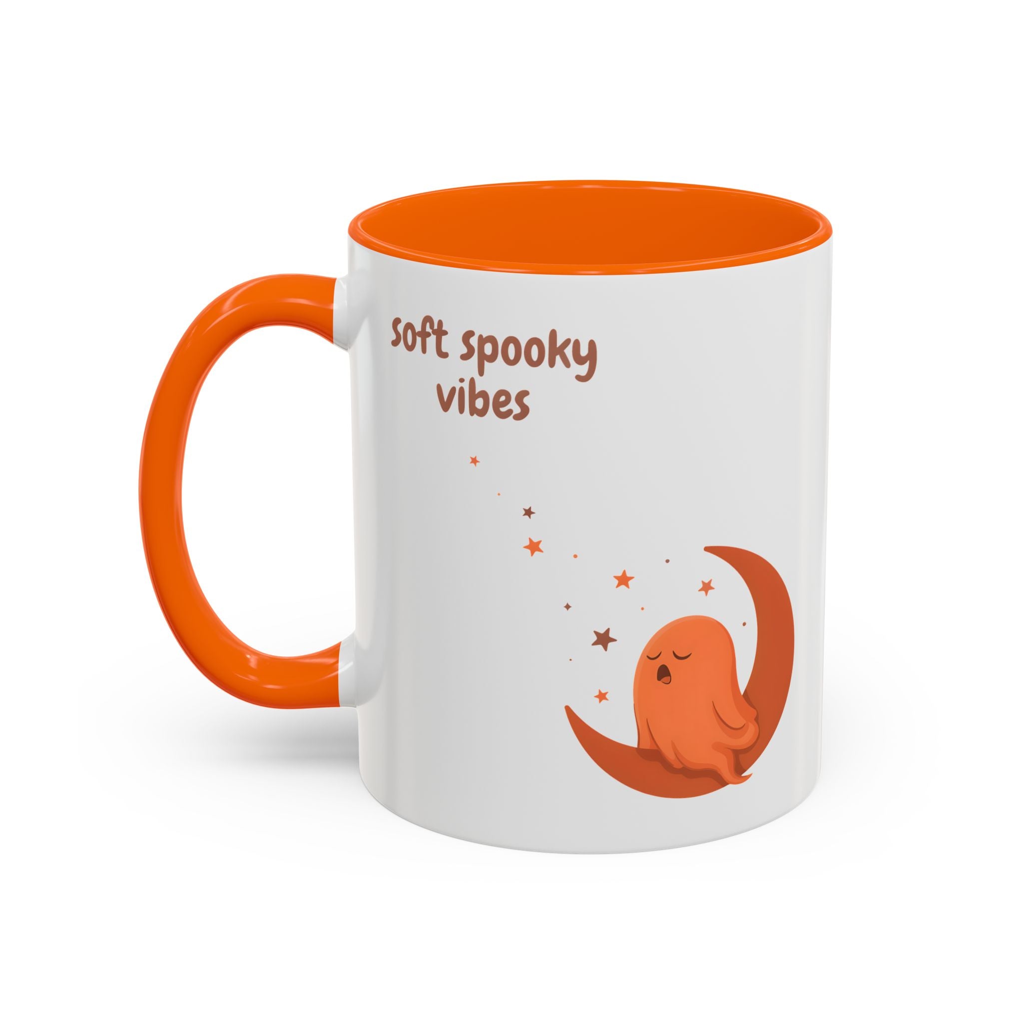 Spooky Ghost Accent Coffee Mug — Cute Halloween Ghost Ceramic Mug (11/15oz)