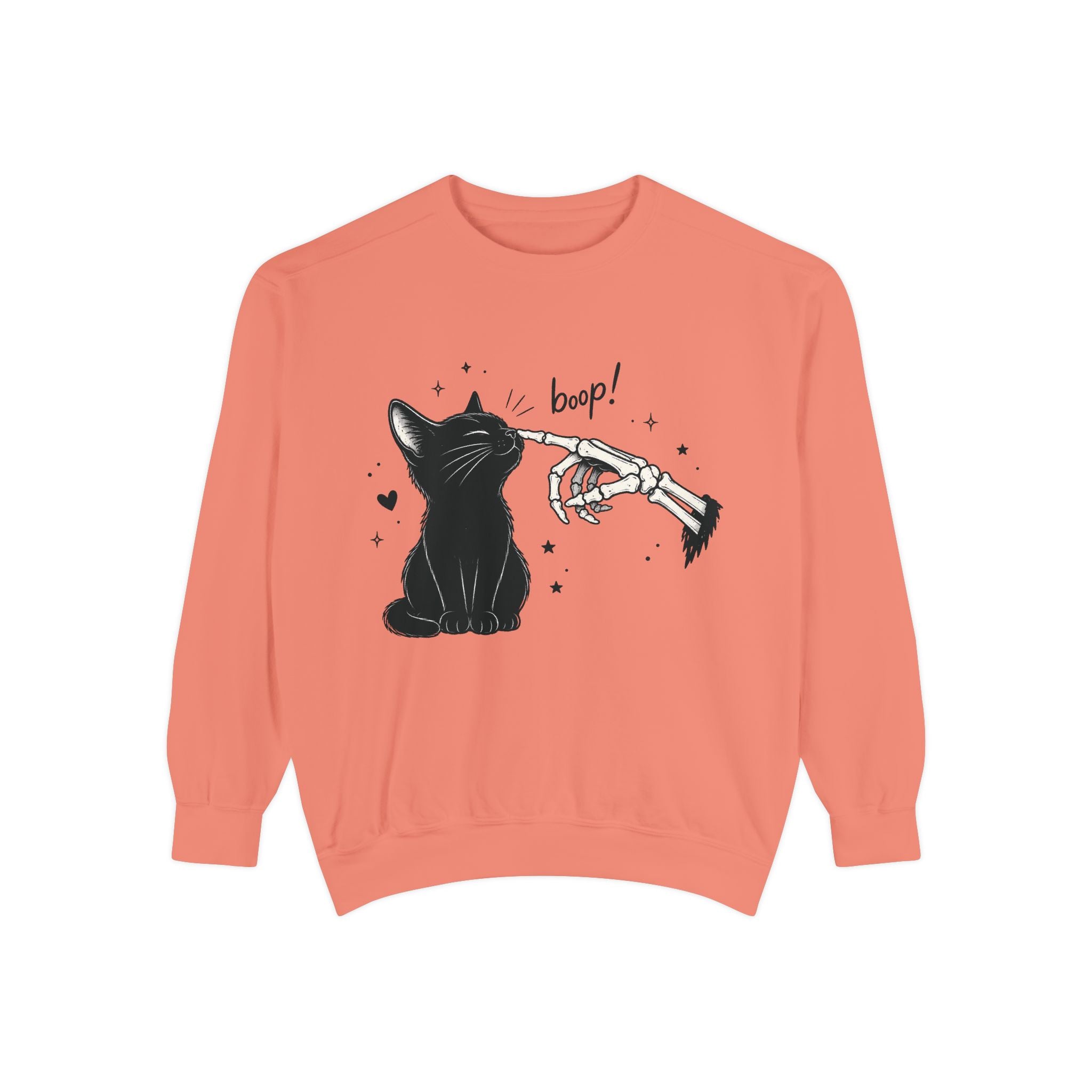 Cat 'Boop!' Sweatshirt — Cute Black Cat Nose Boop Crewneck