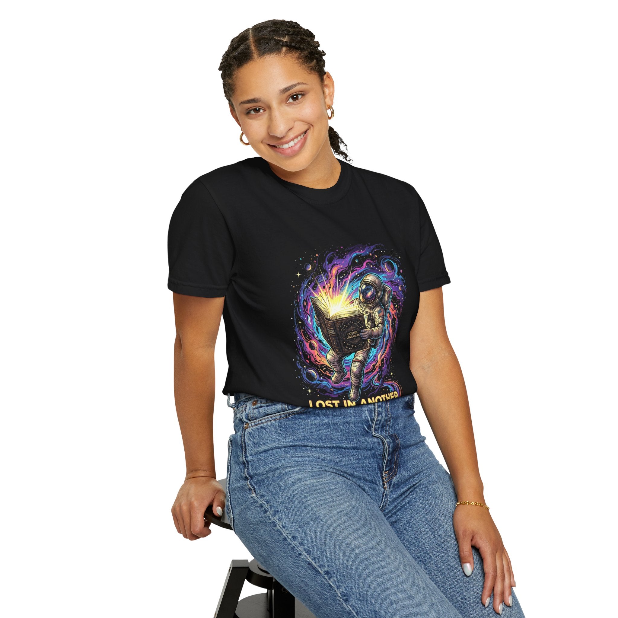 Lost in Another Galaxy Reading T-shirt | Space Booklover Tee