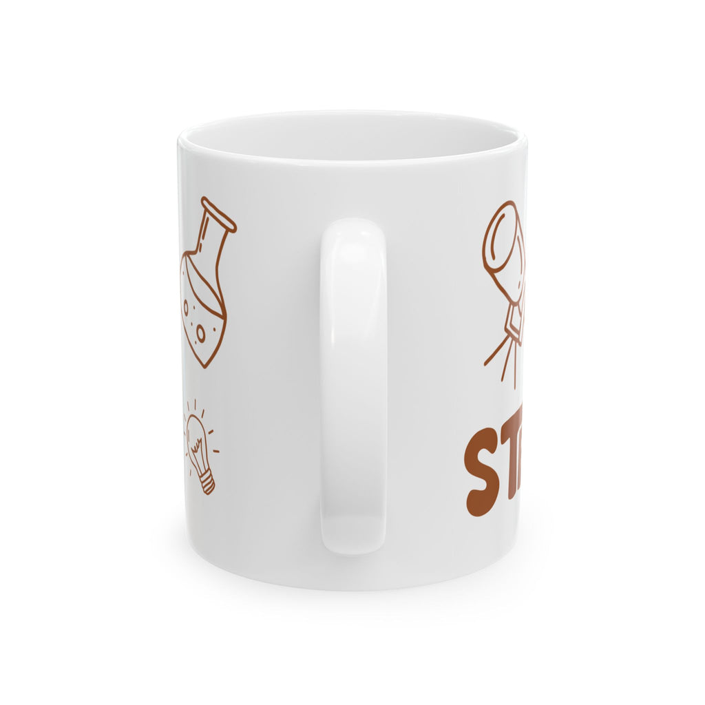 Science Doodles Ceramic Mug — STEM Icons Coffee Cup 11 oz