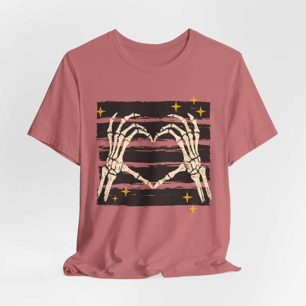 Skeleton Hands Heart T-Shirt — Gothic Halloween Tee
