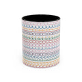 Colorful Doodle Stripe Accent Coffee Mug — Hidden Message 11/15oz