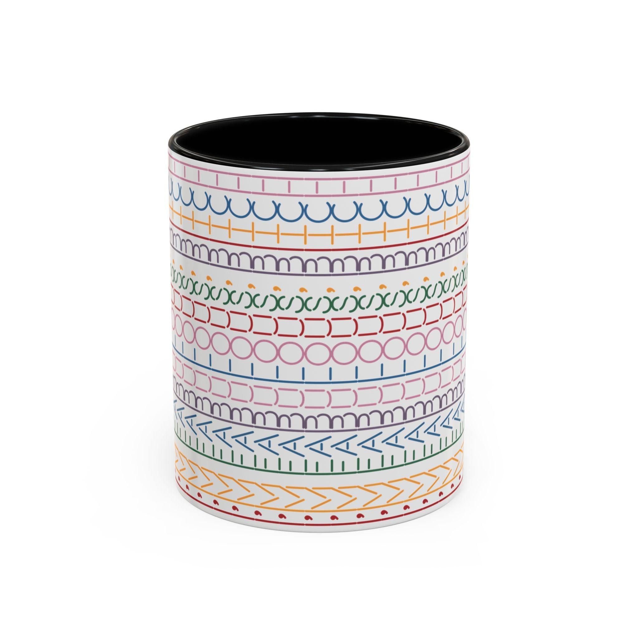Colorful Doodle Stripe Accent Coffee Mug — Hidden Message 11/15oz