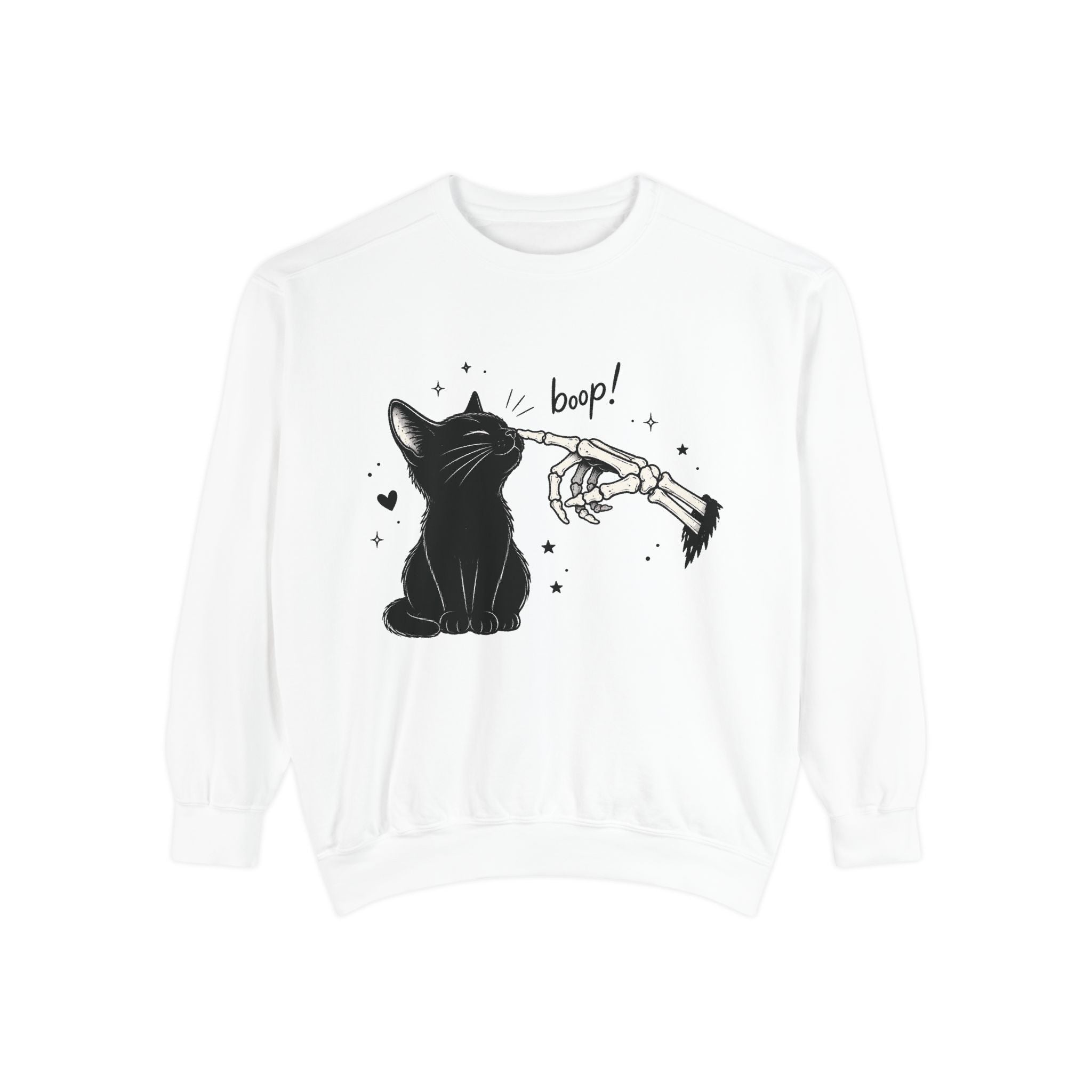 Cat 'Boop!' Sweatshirt — Cute Black Cat Nose Boop Crewneck
