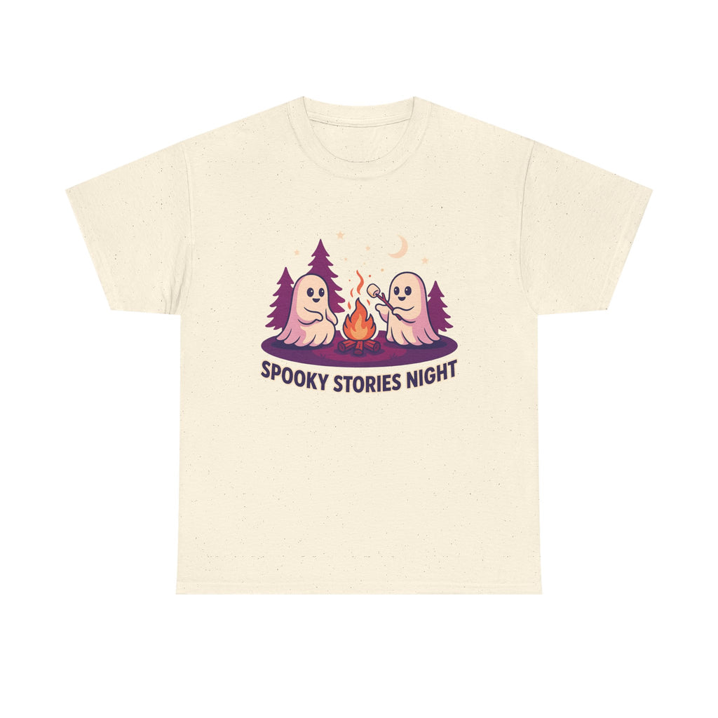 Spooky Stories Night Tee — Cute Ghost Campfire Halloween T-Shirt