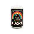 Candle — "Everything Sucks" Rainbow Skeleton Scented Soy Candle (13.75 oz)