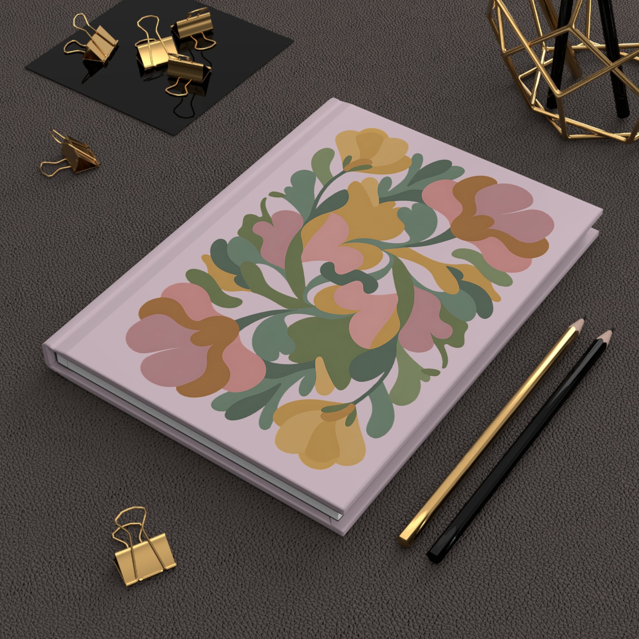 Floral Abstract Hardcover Journal — Pink Botanical Notebook for Notes & Journaling