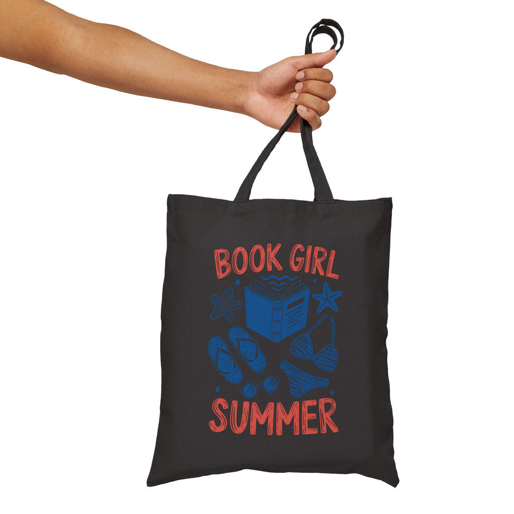 Book Girl Summer Tote — Cotton Canvas Tote Bag