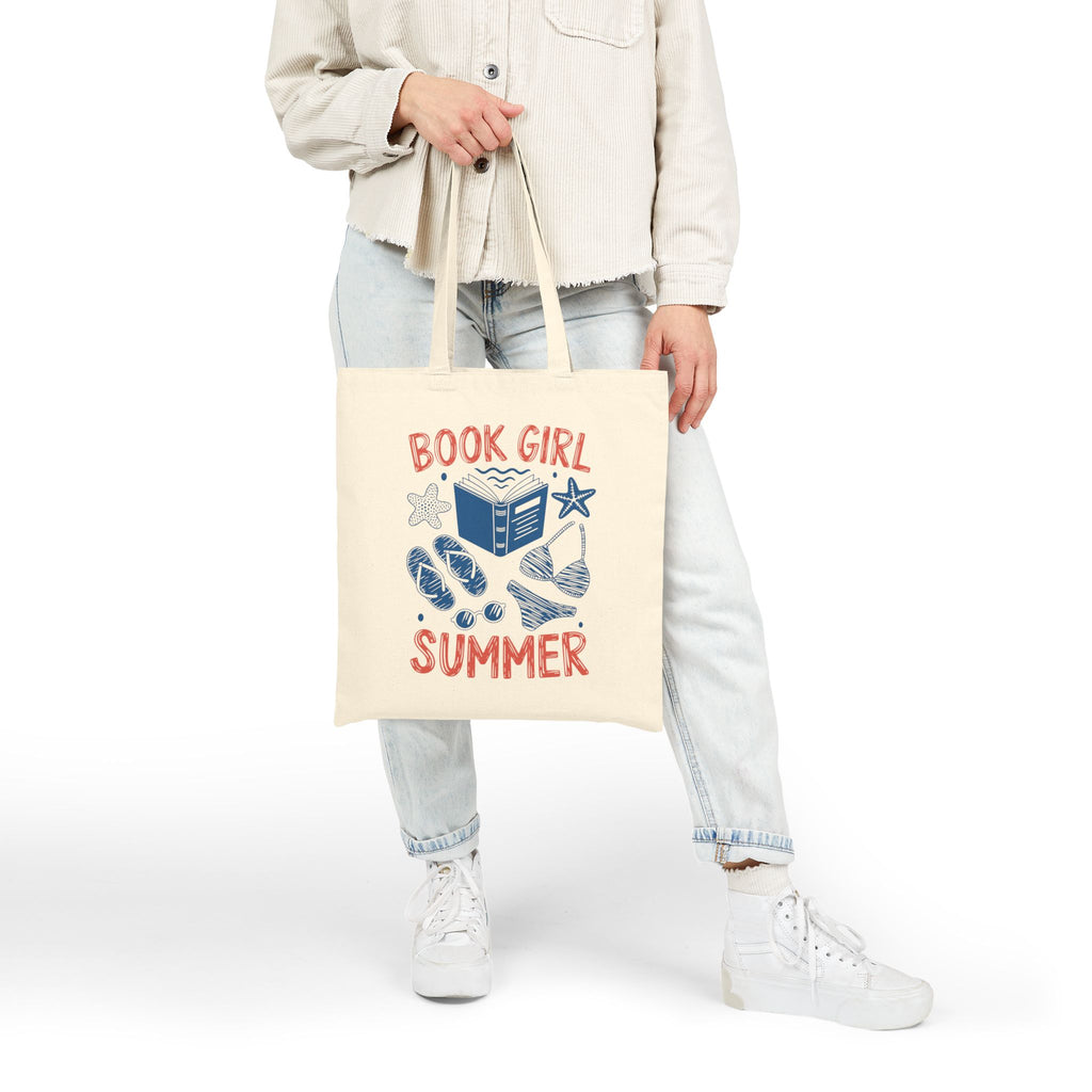 Book Girl Summer Tote — Cotton Canvas Tote Bag