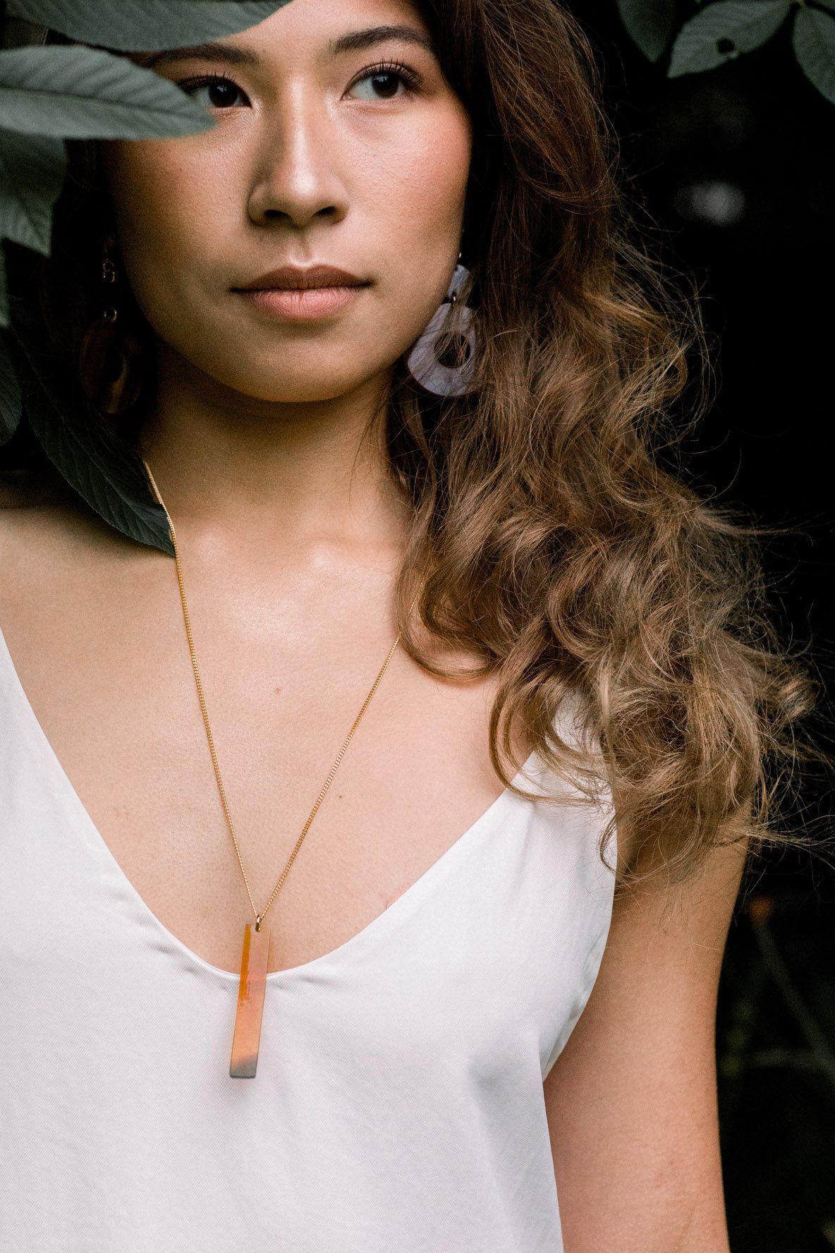 16K Gold - Plated Brass Buffalo Horn Minimalist Bar Pendant Necklace - Addy Avenue