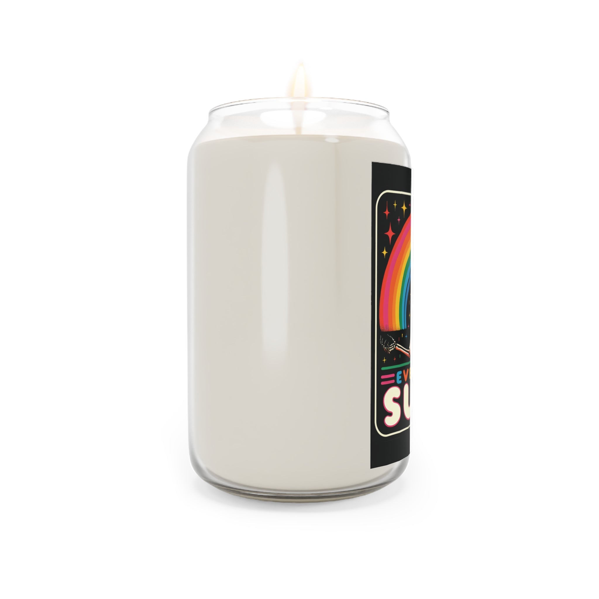 Candle — "Everything Sucks" Rainbow Skeleton Scented Soy Candle (13.75 oz)