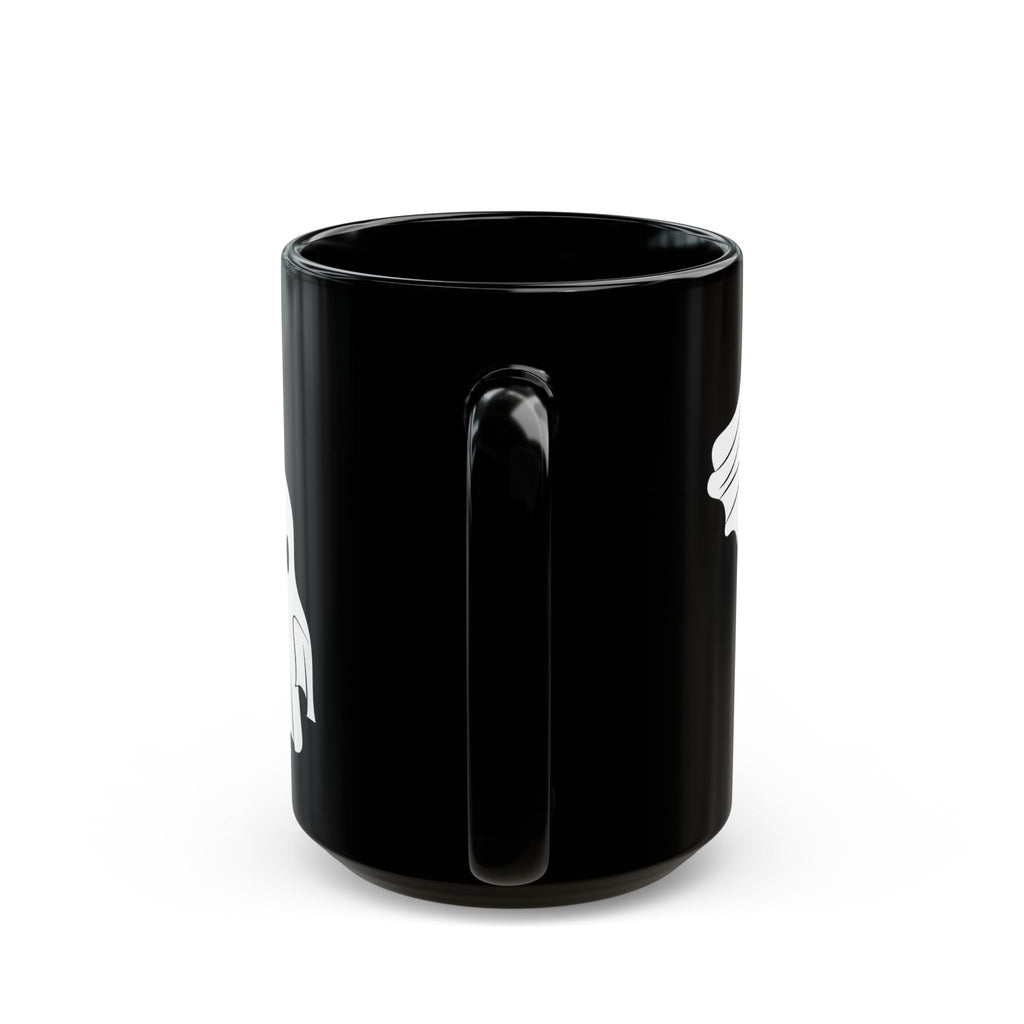 Ghost Pattern Black Mug – Cute Halloween Coffee Cup (11oz & 15oz)
