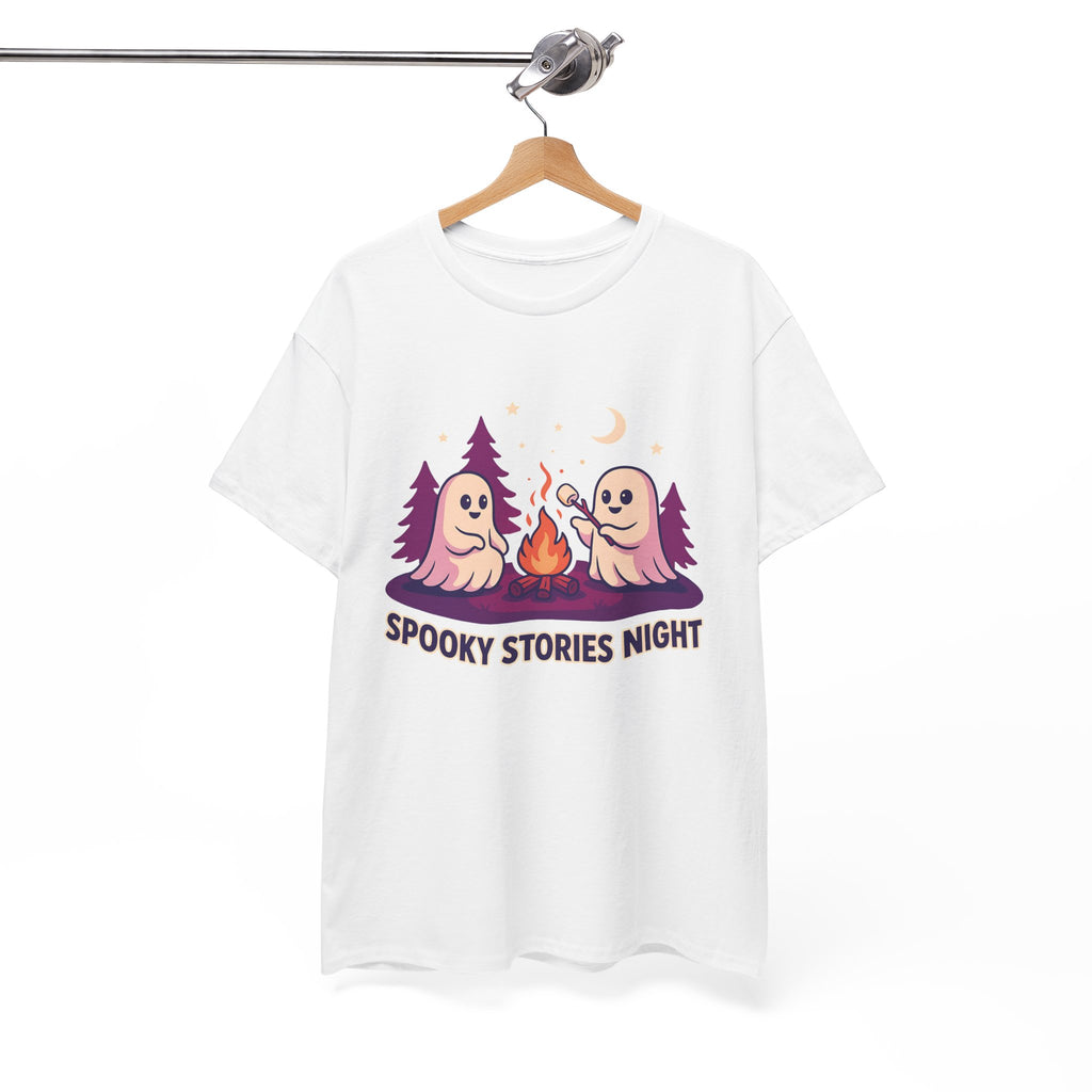 Spooky Stories Night Tee — Cute Ghost Campfire Halloween T-Shirt