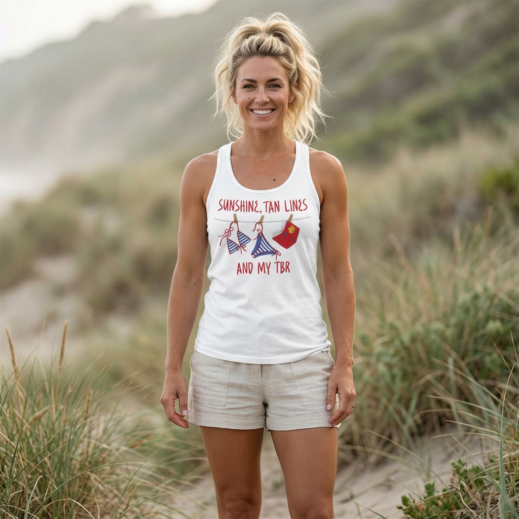 Sunshine Tan Lines My TBR Tank Top | Summer Book Lover
