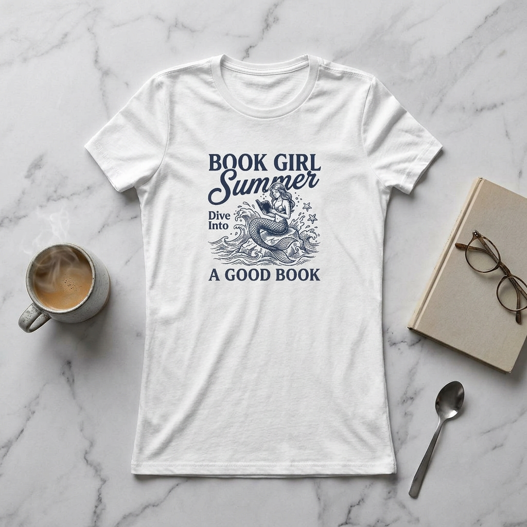 Book Girl Summer Tee - "Dive Into A Good Book" Women's Reading T‑Shirt