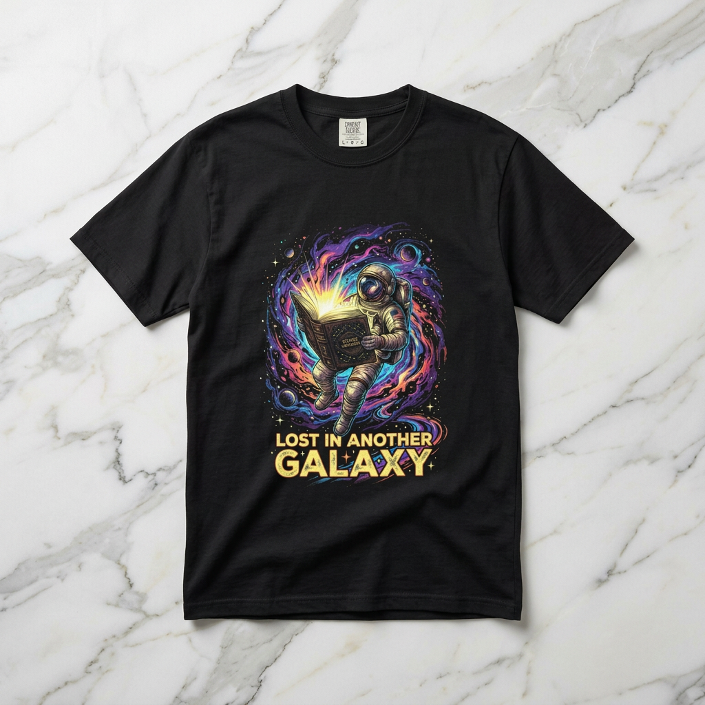 Lost in Another Galaxy Reading T-shirt | Space Booklover Tee