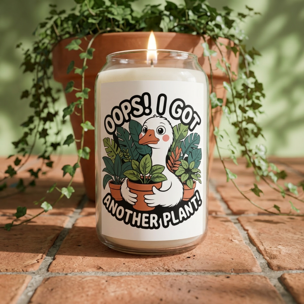 Scented Candle — “Oops! I Got Another Plant!” Soy Jar Candle (13.75oz)