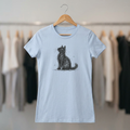 Women's Cat Sketch Tee — Cute Hand-Drawn Cat Graphic Shirt for Cat Lovers