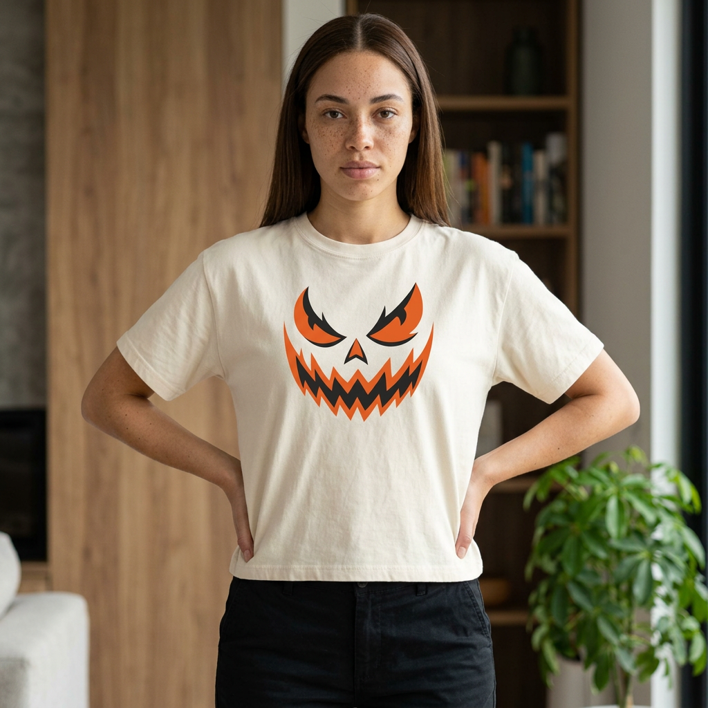 Halloween Pumpkin Jack-O’-Lantern Women's Boxy Tee