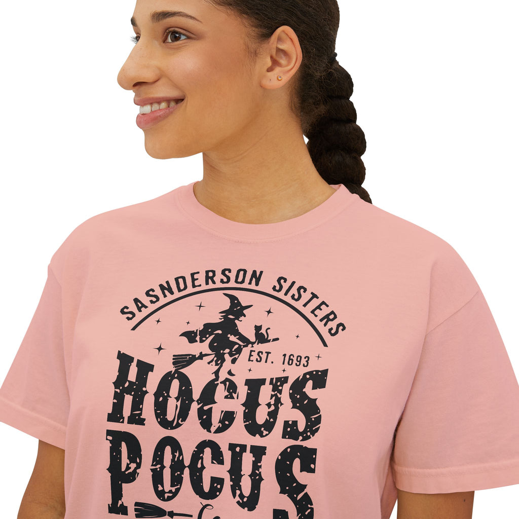 Hocus Pocus Boxy Tee — Sanderson Sisters Enchanted Brooms Halloween T-Shirt