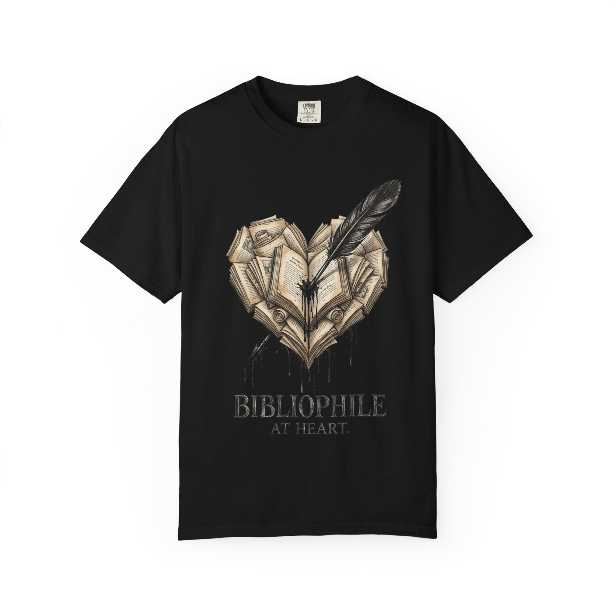 Bibliophile at Heart book graphic T-Shirt | Reader Shirt, Book Lover Tee