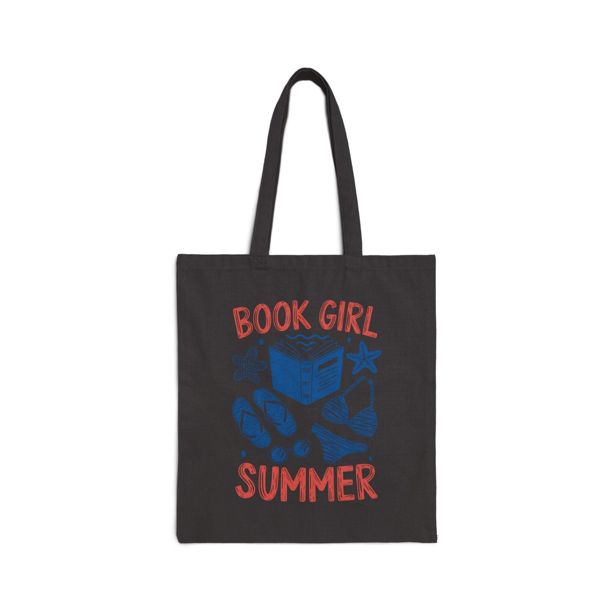 Book Girl Summer Tote — Cotton Canvas Tote Bag