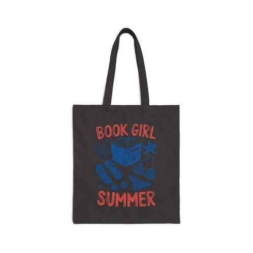 Book Girl Summer Tote — Cotton Canvas Tote Bag