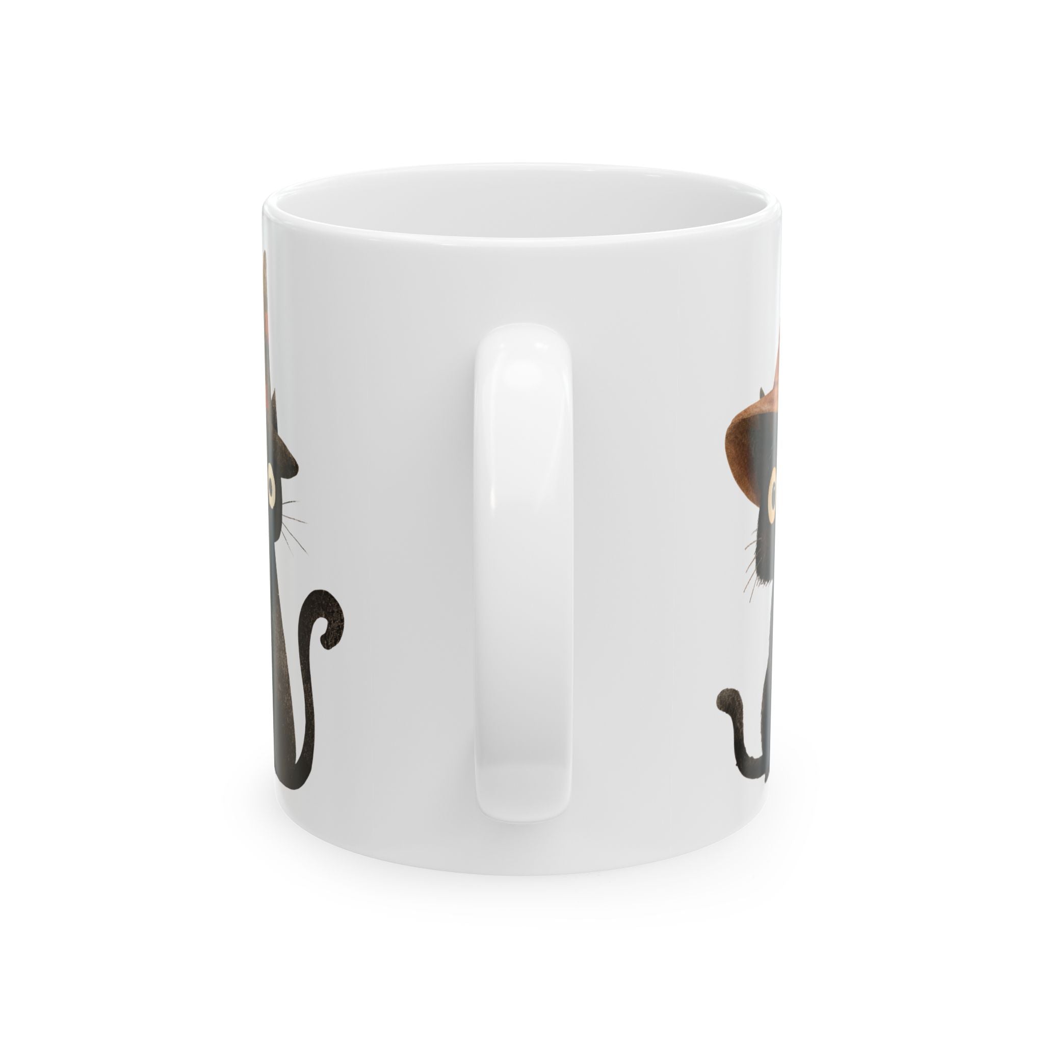 Witch Cat Ceramic Mug — Cute Black Cats & Bubbling Cauldron Coffee Cup (11oz/15oz)