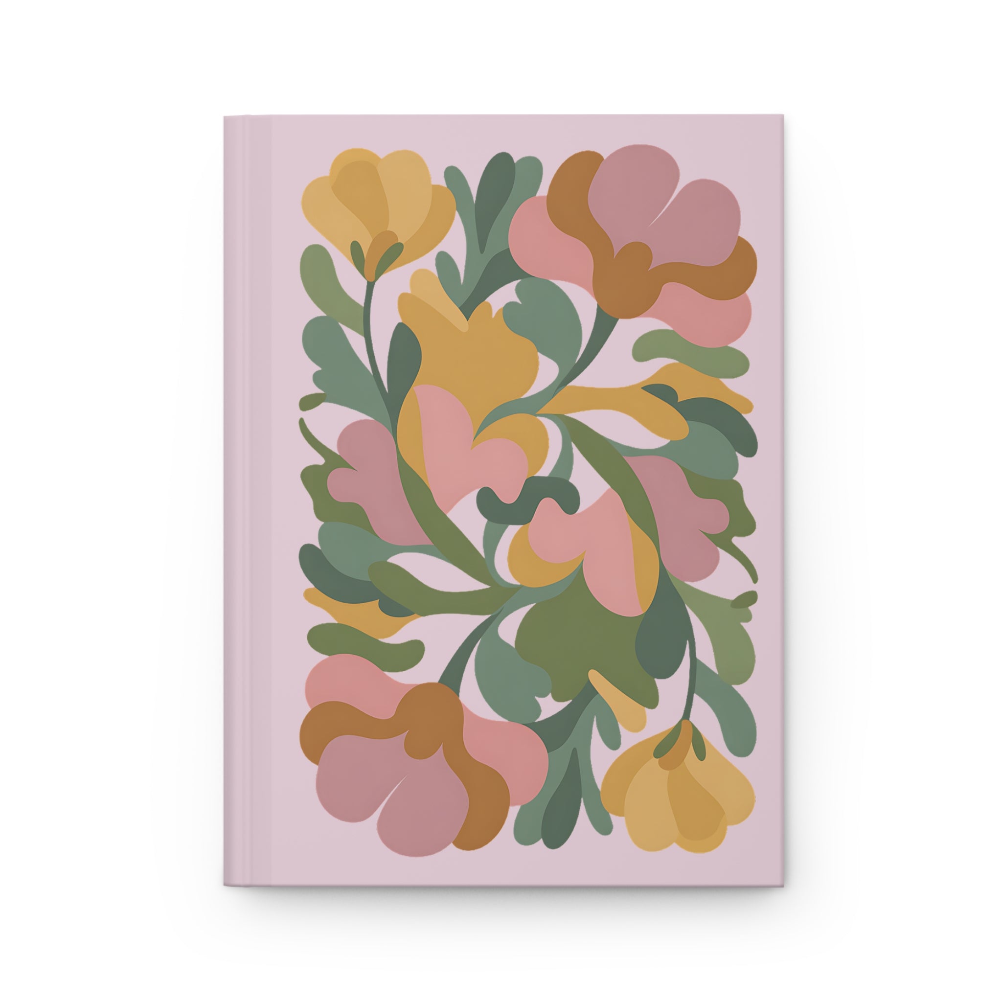 Floral Abstract Hardcover Journal — Pink Botanical Notebook for Notes & Journaling