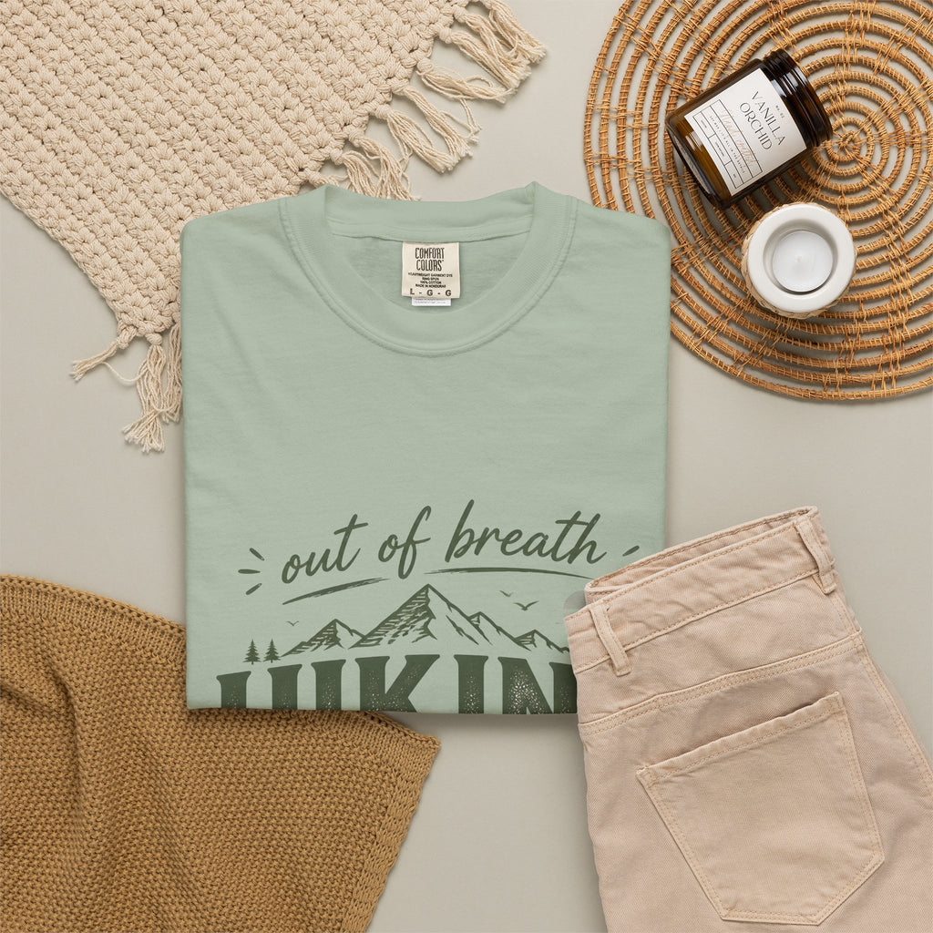 Hiking Society T-Shirt — “Out of Breath” Adventure Graphic Tee