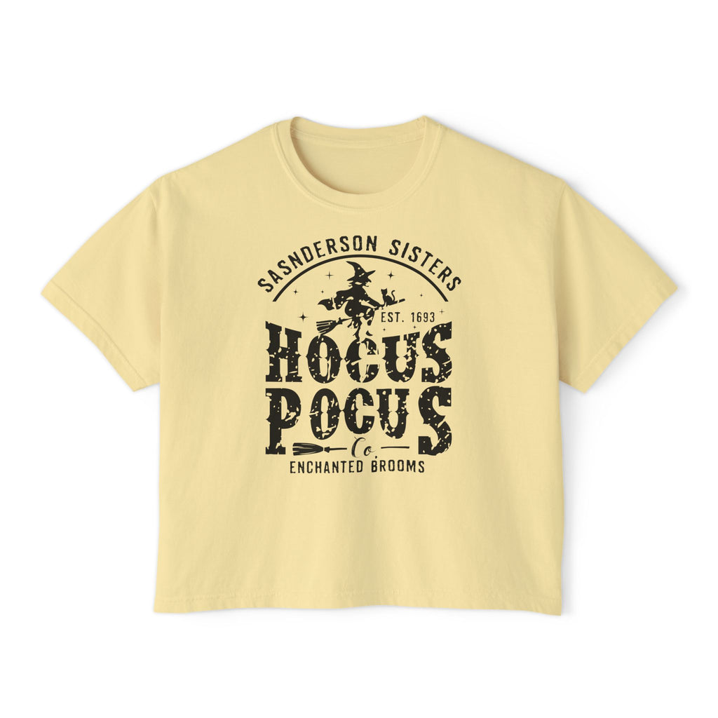 Hocus Pocus Boxy Tee — Sanderson Sisters Enchanted Brooms Halloween T-Shirt