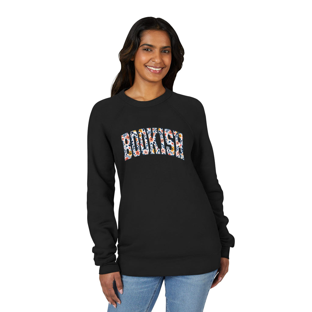 Bookish Floral Sweatshirt — Cozy Reader Raglan Pullover
