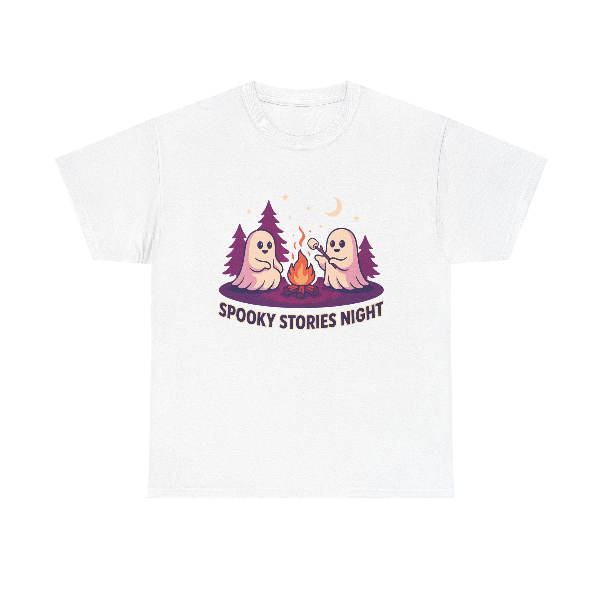 Spooky Stories Night Tee — Cute Ghost Campfire Halloween T-Shirt