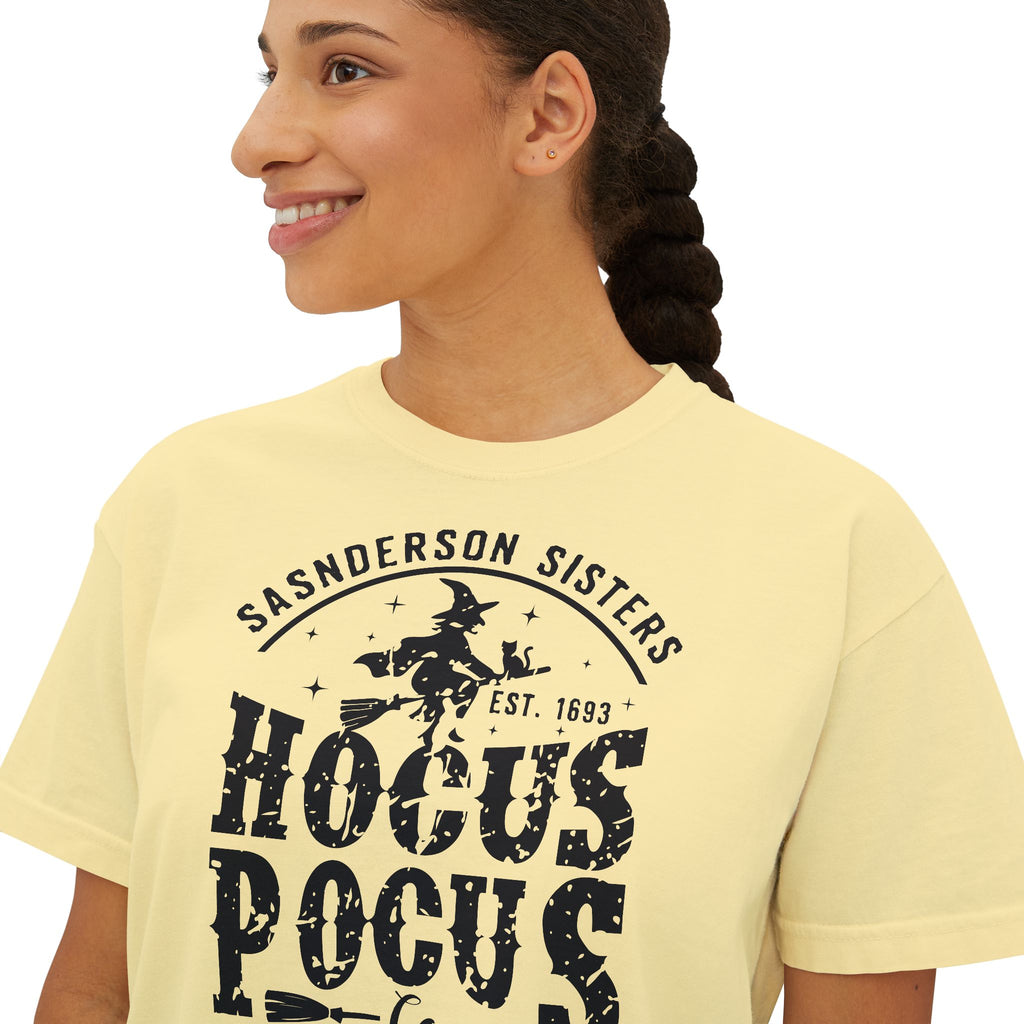 Hocus Pocus Boxy Tee — Sanderson Sisters Enchanted Brooms Halloween T-Shirt