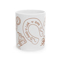 Horse Girl Doodles Ceramic Mug — Equestrian Lucky Charm Coffee Cup (11oz)