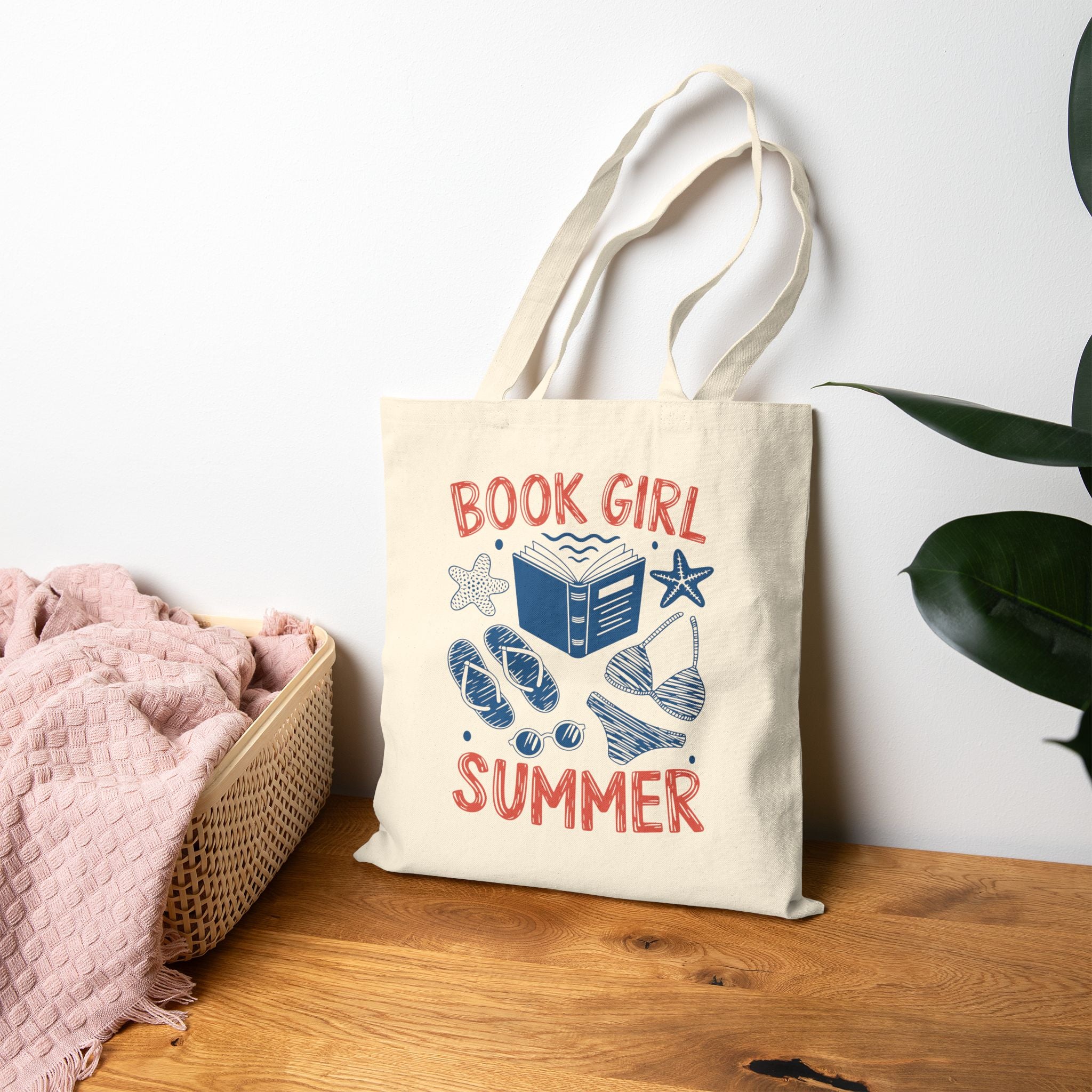 Book Girl Summer Tote — Cotton Canvas Tote Bag