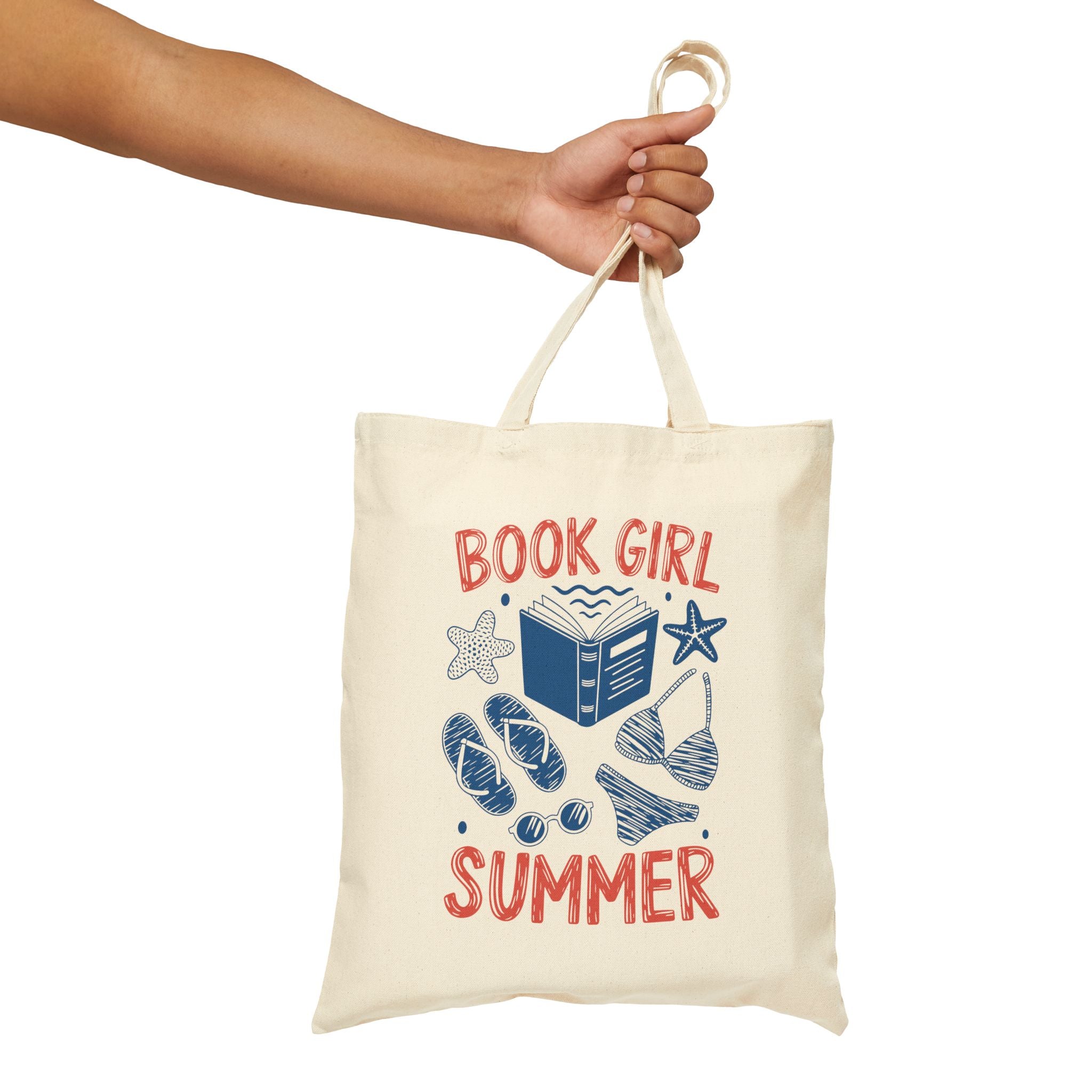 Book Girl Summer Tote — Cotton Canvas Tote Bag